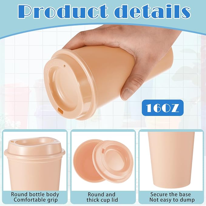 FillTouch 12 Pcs 16 oz Reusable Coffee Cups - Image 3