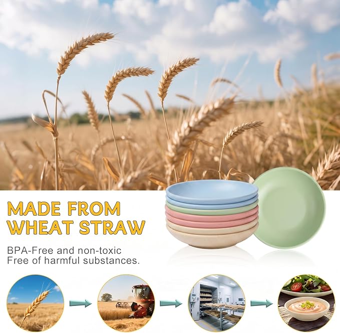 PYRMONT Small Sauce Bowls 2 Oz Wheat Straw Small Bowl Set of 8 Unbreakable Dip - Image 4