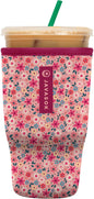 Sok It JavaSok Iced Coffee & Cold Soda Insulated Neoprene Cup Sleeve (Spring Bouquet, Large: 30-32oz)