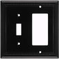 Henne Bery Sunken Pearls Heavy Duty Decorative Wall Plate Switch Plate Outlet Cover (Toggle/Decorator, Matte Black)