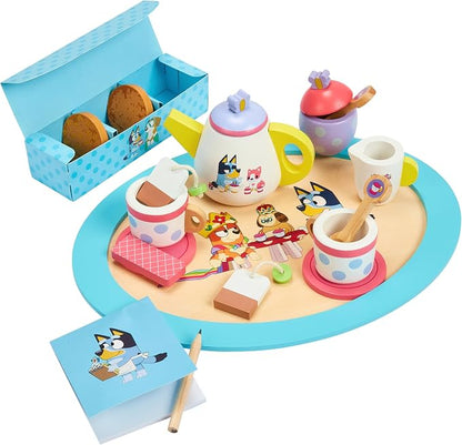 Bluey Wooden Tea Party Set, 18-Piece Toy Tea Set by Bluey