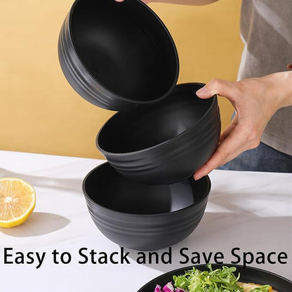 Unbreakable Wheat Straw Cereal Bowls Set of 6, 24 oz Microwave and Dishwasher - Image 5