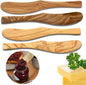 Olive Wood Butter Spreader, 6.8 Inch Handmade Butter Knife Set of 4 | Olive by FHUMMYBT