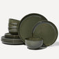 Santorini Mist Terracotta Reactive Glaze Plates and Bowls Sets, Stoneware by Pokini