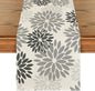 Artoid Mode Grey Floral Pinnata Dahlia Table Runner, Seasonal Kitchen Dining by ArtoidMode