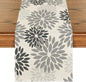 Artoid Mode Grey Floral Pinnata Dahlia Table Runner, Seasonal Kitchen Dining by ArtoidMode
