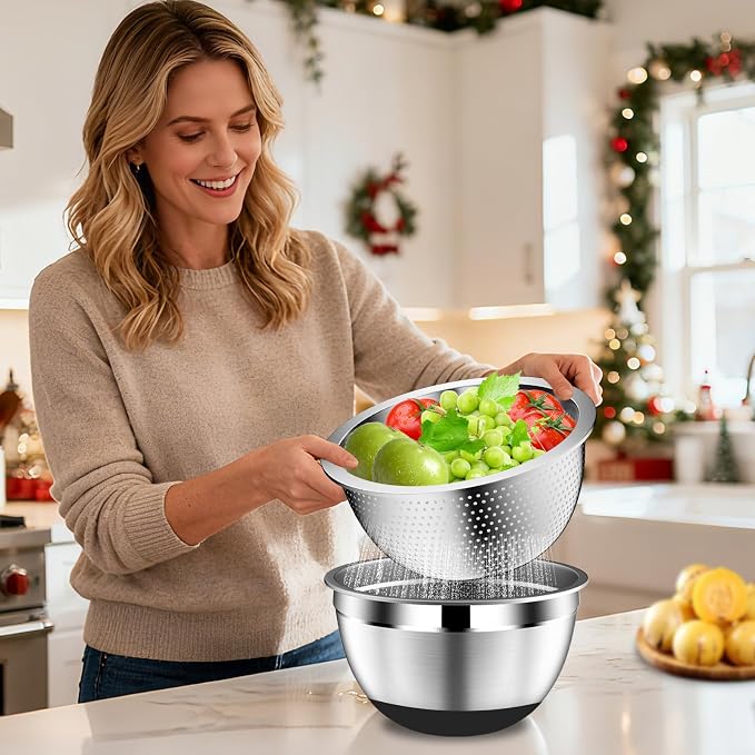 DUTZUN Mixing Bowls with Lids Set - Image 5