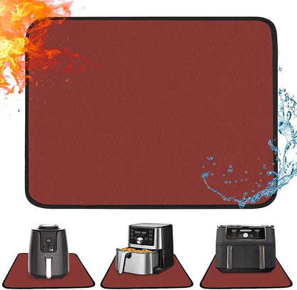 Heat Resistant Mat for Air Fryer, 16 x 20in Heat Resistant Mat for Countertop, Fireproof Silicone Countertop Protector Appliance Slider for Air Fryer, Coffee Maker, Toaster, Oven (Red)