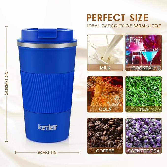 KETIEE Travel Coffee Mug 12oz: Insulated Travel Mug - Image 6