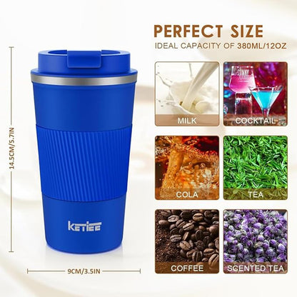 KETIEE Travel Coffee Mug 12oz: Insulated Travel Mug - Image 6