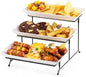 Gomakren 3 Tier Serving Trays Stand Porcelain Serving Platters 12 Inch White Serving Plates Dinner Platters for Appetizer Snack Fruit Cup Cake Tray Display Christmas Serving Dishes for Entertaining