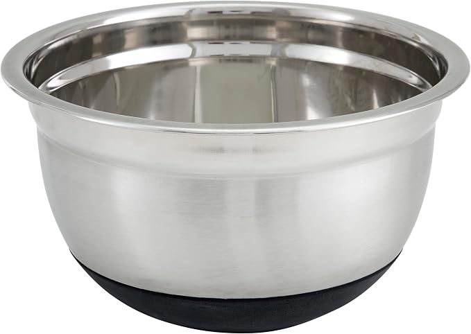 Winco Black 5 qt Stainless Steel Mixing Bowl | Dishwasher safe, Heavy-duty by Fonteme