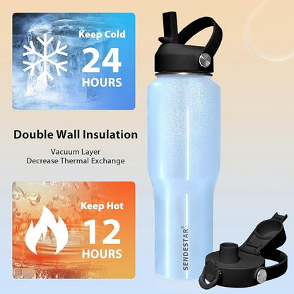 SENDESTAR 32oz Stainless Steel Water Bottle, Double Wall Vacuum Insulated Bottle - Image 3