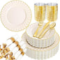 YOUBET 350PCS Ivory Scalloped Plastic Plates by YOUBET