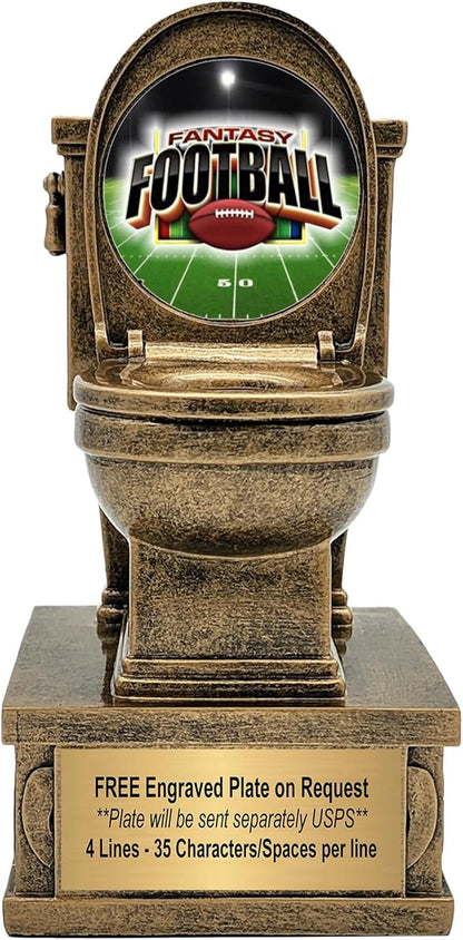 Decade Awards Action Pedestal Gold Toilet Bowl Trophy with Optional Inserts - Custom Engraved Plate On Request (7 Inch Tall)