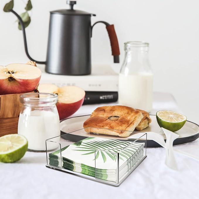 Square Acrylic Napkin Holder for Table Clear Servilletero for Paper Napkin | - Image 6