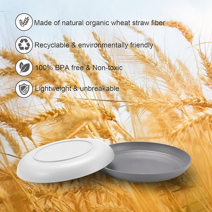 HEYCOME 12 Pcs Unbreakable Deep Dinner Plates Set, 9 inch Reusable Plastic - Image 3