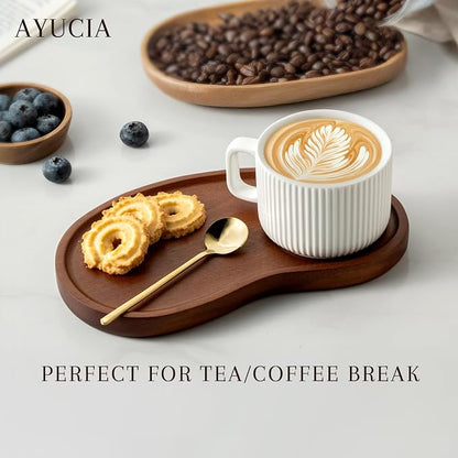 Tea Cup and Saucer Set, 8OZ Cappuccino Cup - Image 3
