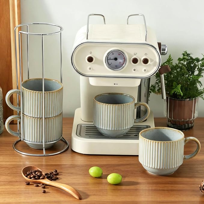 HASENSE Stackable Coffee Mugs, 15 Oz Ceramic Coffee Mugs - Image 5