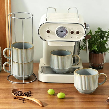 HASENSE Stackable Coffee Mugs, 15 Oz Ceramic Coffee Mugs - Image 5