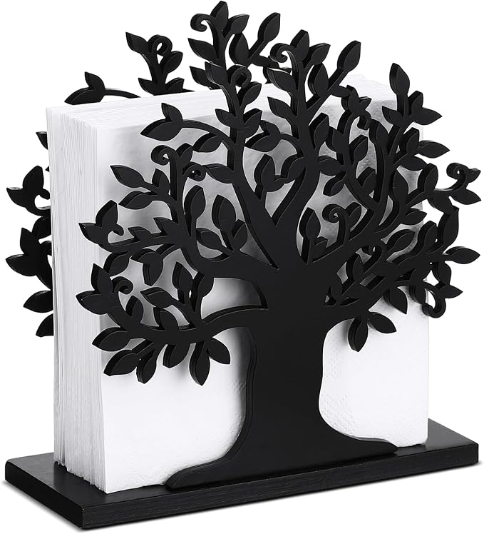 Tree of Life Napkin Holder for Tables Black Tree Napkin Holder Wooden Cocktail by Namalu
