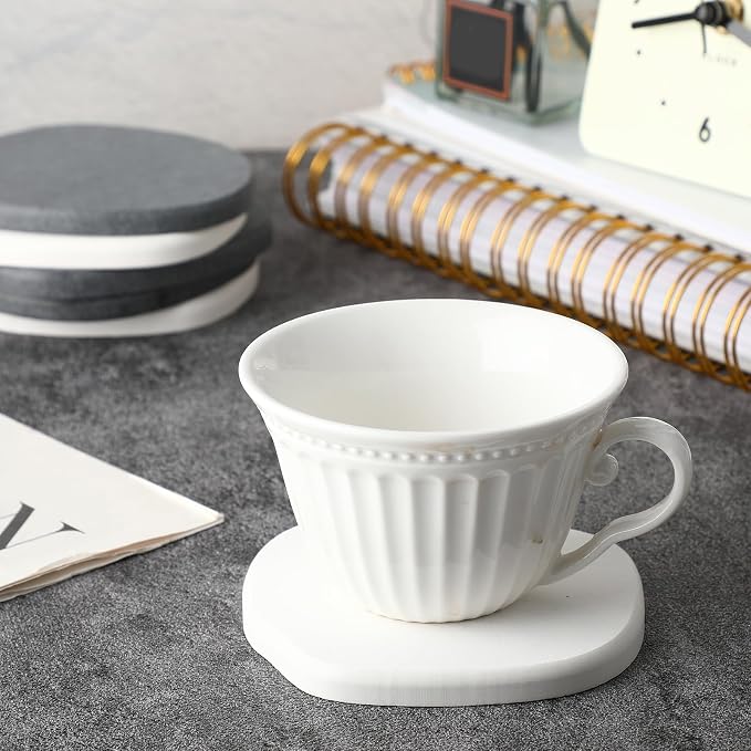 Diatomaceous Earth Coaster ，Set of 6，Unique White Absorbent Coasters - Image 5