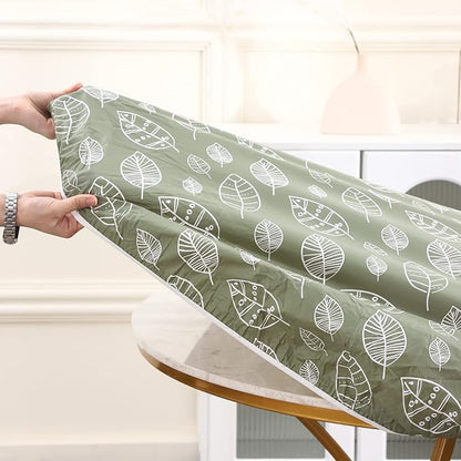 Walrus Round Vinyl Fitted Tablecloth with Flannel Backing Elastic Edge Design Table Cover Waterproof Oil-Proof PVC Table Cloth Stain-Resistant Best for 57"-66" Round