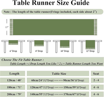 Ditsy Floral Table Runner Small Daisy Green 13 x 48 Inch | Jacquard Weave - Image 7