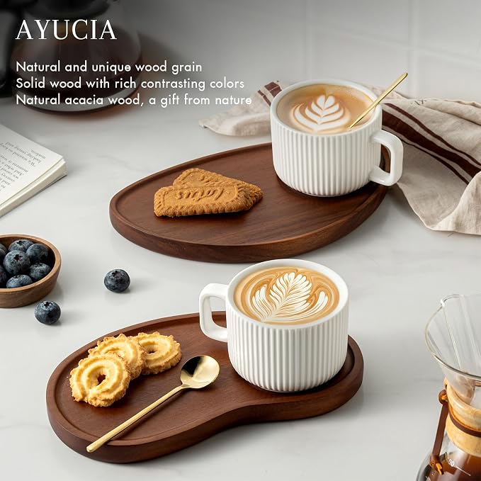 Tea Cup and Saucer Set, 8OZ Cappuccino Cup - Image 5