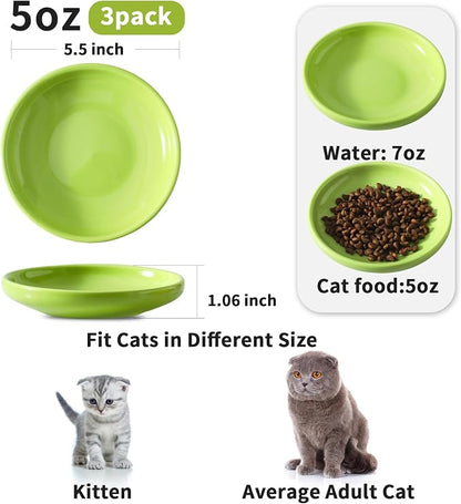 3 PCS Ceramic Cat Bowls, 5.5 in Pet Food Bowl Cat Dishes - Image 2