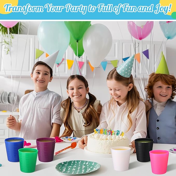 Eccliy 36 Pcs Kids Cups Bulk, 8 oz Plastic Toddler Drinking Cups Unbreakable - Image 6