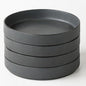 famiware Star 7.5" Pasta Bowls Set, Salad Bowl Set of 4, Double Reactive Glaze, Stackable, Ideal for Your Friend for Housewarming, Festivals, Matte Dark Charcoal (Full Glaze)