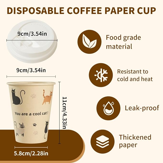 12 OZ 25 Pack Disposable Cups Paper Coffee Cups - Image 4