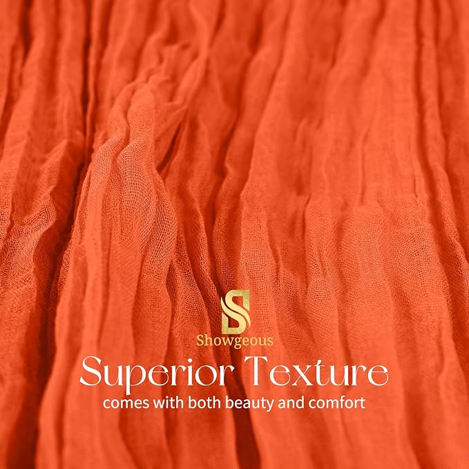 Showgeous 30 Pack Orange Cheesecloth Table Runner, 17 x 108 Inches | Boho - Image 4
