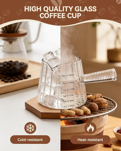 2 PCS Espresso Measuring Cup 6 Oz, Espresso Glass Cups - Image 3