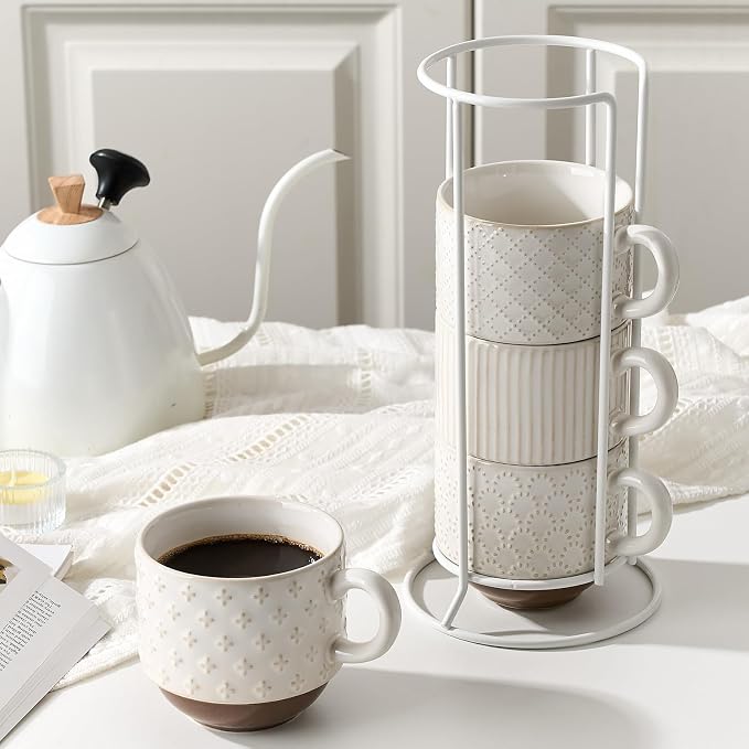 Large Ceramic Coffee Mug Set of 4 - Image 3