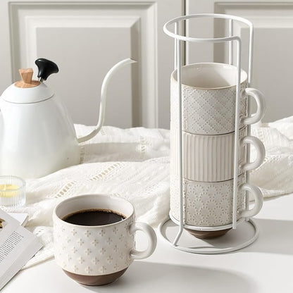 Large Ceramic Coffee Mug Set of 4 - Image 3