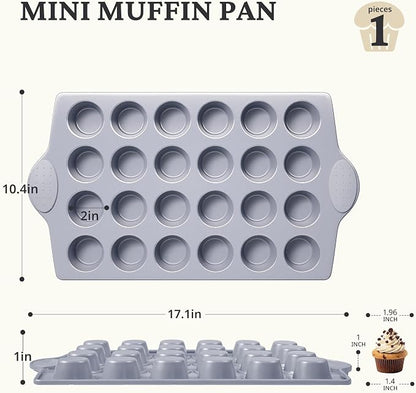 BRONYPRO 24-Cup Non Toxic Nonstick Ceramic Mini Muffin Pan & Cupcake Tin - Image 7