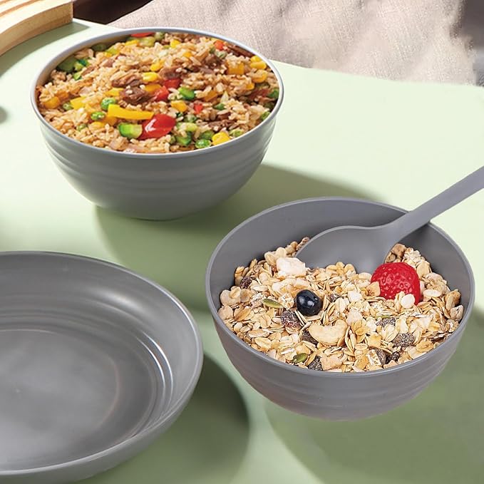 Unbreakable Wheat Straw Cereal Bowls Set of 4, 24 OZ Microwave and Dishwasher - Image 5
