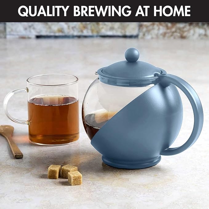 Primula Half Moon Teapot with Removable Infuser, Glass Tea Maker with Reusable - Image 2