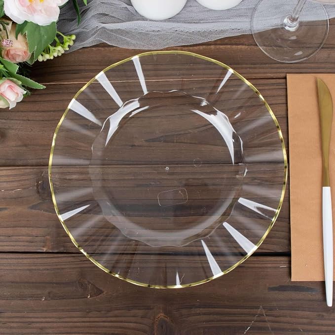 Efavormart 9" Salad Plates – Set of 10 Plastic Clear Round Disposable Plates - Image 9