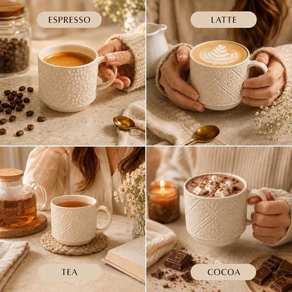 6 Oz Coffee Cups Set of 4, Espresso Cups - Image 9