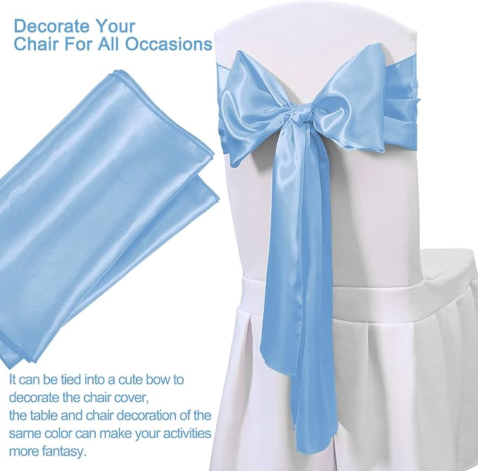 Baby Blue Table Runners 20 Pack 12x108 inch Silk Satin Smooth Fabric | Satin - Image 2
