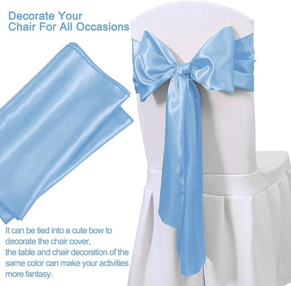 Baby Blue Table Runners 20 Pack 12x108 inch Silk Satin Smooth Fabric | Satin - Image 2