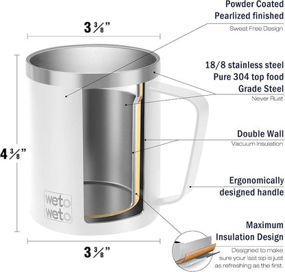 WETOWETO 14 oz Coffee Mug, Vacuum Insulated Camping Mug - Image 3