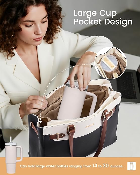 LOVEVOOK Laptop Tote Bag for Women Work, Teacher Tote Bag - Image 3