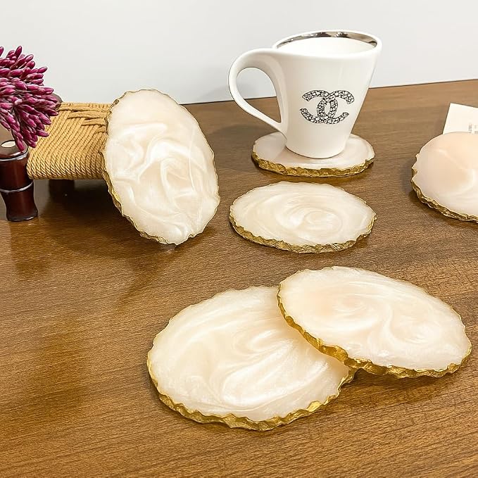 Resin Coaster for Coffee Table Decor, Morden and Stylish Drink Coaster Set for - Image 2