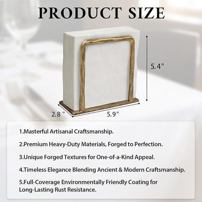 Napkin Holder for Table，Heavy duty solid Metal Hand Forged Standing Napkin - Image 7