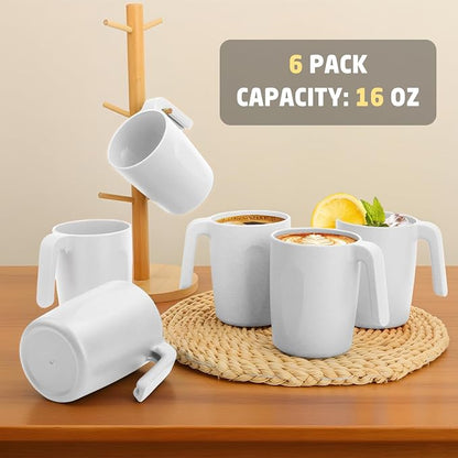 Wheat Straw Cups 16 OZ, Unbreakable Coffee Mugs Set of 6, Alternatives to - Image 7