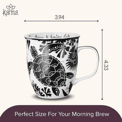 Karma Gifts 16 oz Black and White Boho Mug Sea Turtle - Image 5
